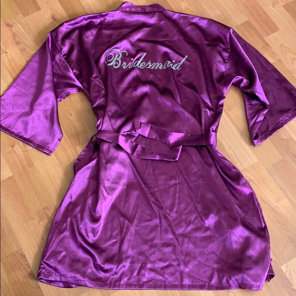 Bridesmaid silky robe xl purple lavender